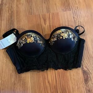 Bebe Festival Beaded Bralette Lace XS